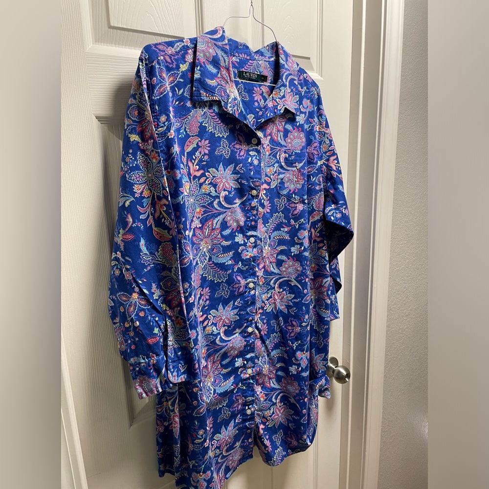 Ralph Lauren button down shirt, nightshirt or swimsuit coverup